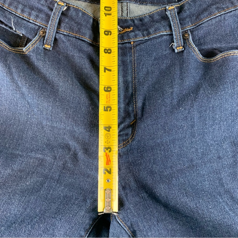 Levi’s Capri Stretch Jeans Women Size 12 Blue‎ Denim Rolled Hem Casual Retro - Picture 5 of 10